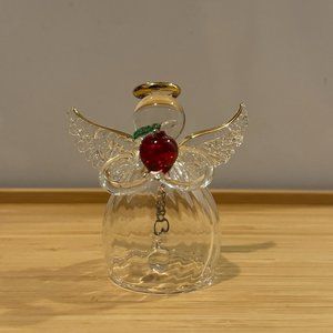 Crystal Angel with Apple Figurine